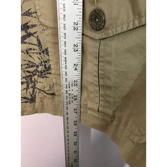 Venezia Women's Khaki Dragon Bamboo Embroidered Utility Jacket Size 26/28 - Picture 9 of 9